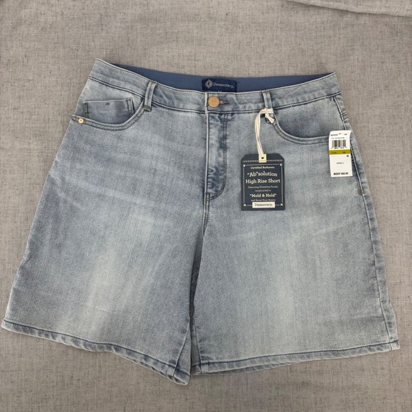 NWT Democracy "Ab"solution High Rise Jean Shorts Light Blue Denim Women's 14 - Picture 9 of 10